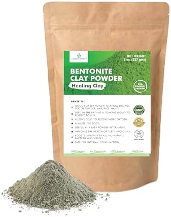 Cosmic Element 100% Pure Calcium Bentonite Clay Powder - Bentonite Clay Food Grade, Vegan, Healing Clay | Skin Care Detox - Deep Pore Cleansing Face & Body Mask for Soft, Smooth, Refreshed Skin | 8 oz