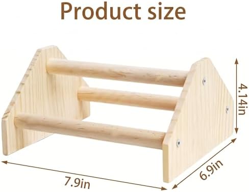 Wood Chicken Perch,Strong Pine Wooden Chick Training Perch with 3 Roosting Bar,Gym Perch Toys for Baby Chicks & Parrots,Easy to Assemble