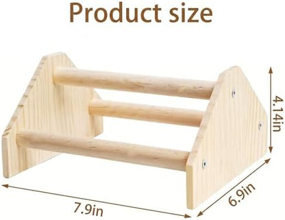 Wood Chicken Perch,Strong Pine Wooden Chick Training Perch with 3 Roosting Bar,Gym Perch Toys for Baby Chicks & Parrots,Easy to Assemble
