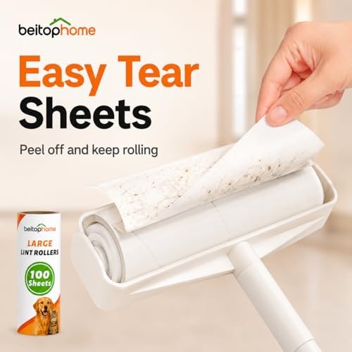 Large Lint Roller Refills, 9.44-Inch Wide, 200 Sheets