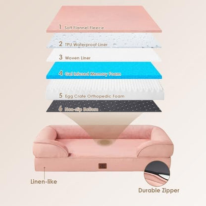 EHEYCIGA Orthopedic Dog Bed Medium Size Dog, Waterproof Washable Pet Beds