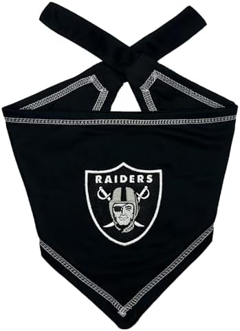 Pets First NFL Las Vegas Raiders TIE Bandana, Large/X-Large. Dog Bandana Scarf Bib for Pet Cat Dog. The Ultimate Game-Day, Party Bandana