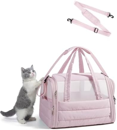BAGSMART Cat Carrier Soft-Sided Puffy Quilted Collapsible Pet Travel Bag