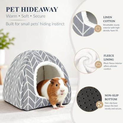 2 Pack Guinea Pig Hideout Bed, Dwarf Rabbit House Cave