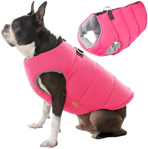 Gooby Padded Vest Dog Jacket, Solid Pink, Small