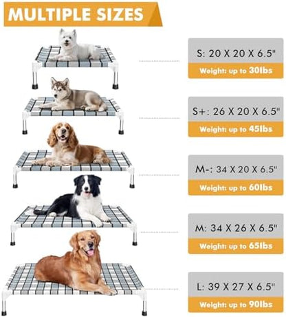 Caghash Elevated Outdoor Raised Dog Bed, Lifted Dog Cot for Medium Pet