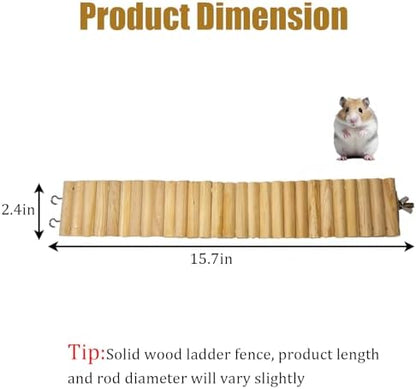 15.7x2.4In Wood Hamster Bridge Climb Toys for Rat Gerbil Sugar Glider Mice