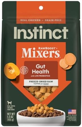 Instinct Freeze Dried Mixers, Dog Food Toppers, Gut Health, 5.5 oz. Bag