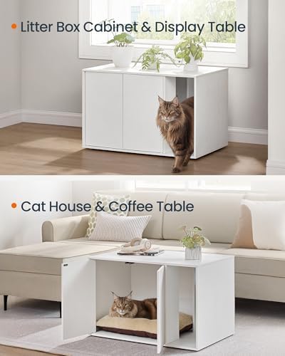 SONGMICS HOME Cat Litter Box Enclosure, Tool-Free Assembly