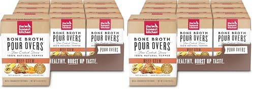 The Honest Kitchen Bone Broth Pour Overs Wet Toppers for Dogs,5.5 oz - Beef Stew,(Pack of 24)