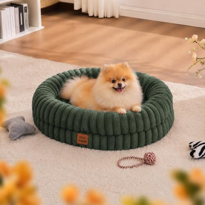 ChiXnuggle Orthopedic Dog Bed, Washable Cover, Faux Fur Bolster Pet Couch