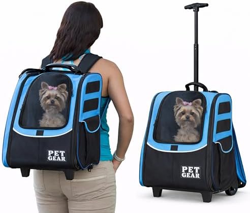 Pet Gear I-GO2 Roller Backpack, Large Traveler, Caribbean Blue