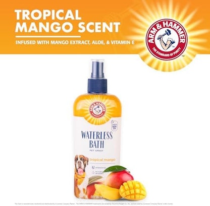 Arm & Hammer Deodorizing Waterless Dog Bath Spray, Mango Scent, 8 Fl Oz