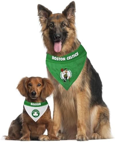 Pets First NBA Boston Celtics Reversible Bandana Size XX-Large for Dogs & Cats. 2 Sided Sports Bandana, Premium Embroidery Team Logo, Many NBA Teams Available
