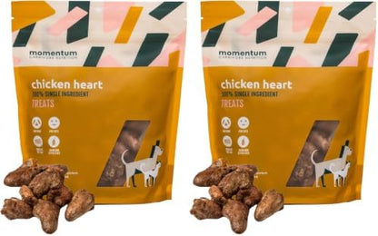 Momentum Carnivore Nutrition Freeze-Dried Chicken Heart Dog Treats & Cat Treats – Single-Ingredient, High-Protein, Grain-Free, Naturally Nutrient-Rich – Made in USA – 3.5 oz Bag (Pack of 2)