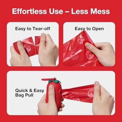VETRESKA Strawberry Scented Dog Poop Bags, Leak Proof, 540 Counts