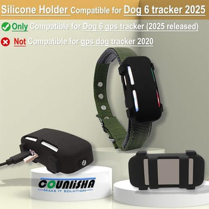 Silicone Holder Compatible for Tractive Dog 6 GPS Tracker 2025,Black