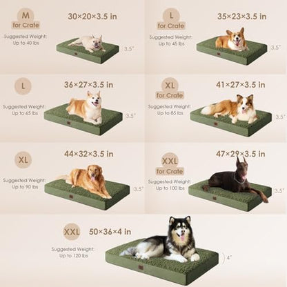 EHEYCIGA Orthopedic Dog Bed Large with Removable Washable Cover, 35x23