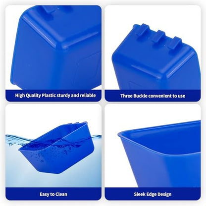 40 Pcs Cage Cups Chicken Feeder Cups 16 oz Hanging Bird Food Water Cups Bunny Cage Feeding Bowl Dish for Pet Parrot Rooster Parakeet Gamefowl Poultry Pigeon Wire Cage(Blue)