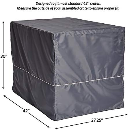 New World Midwest Homes for Pets Large Dog Crate Cover, Polyester Privacy Kennel Cover Fits Most 42-inch Crates, Light Gray, Machine Washable, Reduces Barking & Chewing
