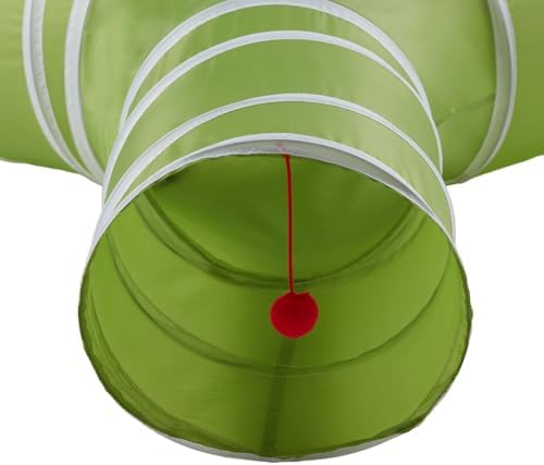 Cat Tunnels for Indoor Cats 3 Way Play Toy Kitty Tunnel Peek Hole Toy with Ball for Cat Tube Fun for Rabbits Kittens and Dogs