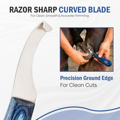 Equine Care Left-Handed Hoof Knife, J2 Stainless Steel, Farrier Tool