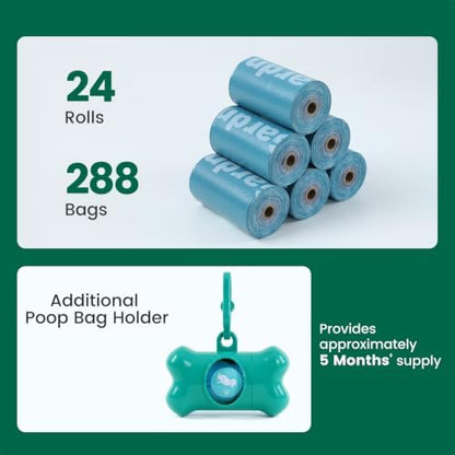 Gardner Pet Dog Poop Bags Rolls, 288Count Poop Bags for Dogs Extra Thick