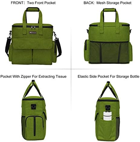 Modoker Weekend Dog Travel Bag Set with 2 Food Bags, 2 Bowls and Mat,Green