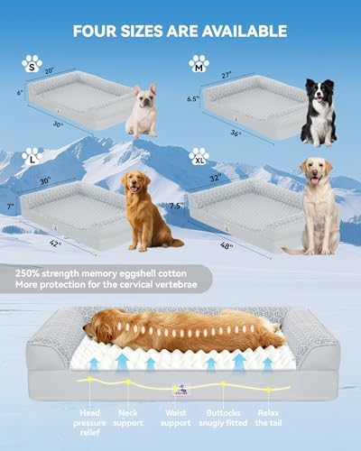 Cooling Dog Bed with PCM, Instant Chill Medium Pet Sofa, Indoor Outdoor