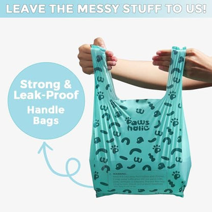 Cat Litter Disposal Bags and Dog Poop Bags with Handle,Cornstarch Based Extra Thick and Guaranteed Leak Proof Poop bags for Kitty and Doggy(360 Count 1.1 Gallon,Lavender Scent)