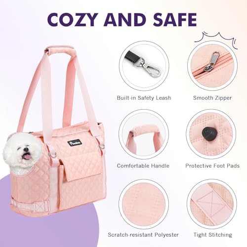 Pawaboo Dog Purse Carrier for Small Dogs with Pocket,Up to 11Lbs