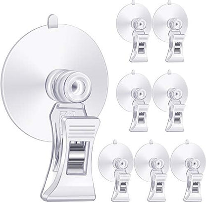Jetec 8 Pieces Fish Seaweed Clip Plant Suction Cup with Clip Feed Holder for Aquarium Fish Tank Accessories