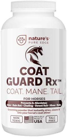 Extra Large. 2 Lbs. Coat Guard Rx™ Coat, Tail, Mane Powder for Horses - Rain Rot, Sweet Itch, Treatment & Dry Shampoo for Horses.