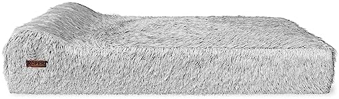 KOPEKS Dog Bed Chew Proof Replacement Cover Memory Foam Beds - Extra Large (Jumbo Size) - Fluffy Grey