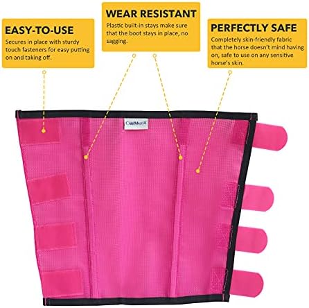 Fine Mesh Fly Boots Loose Fitting & Non-Slip Horse Fly Leggings No More Horsefly Nuisance Greatly Reduce Stomping Breathable with Natural Air Flow (Set of 4)