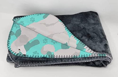 Caroline's Treasures MLM1060TBLT White Standard Poodle Soft Travel Blanket with Bag Airplane Blanket, Indoor Outdoor Camping Blanket for Traveling, Picnics, Beach Trips, Concerts
