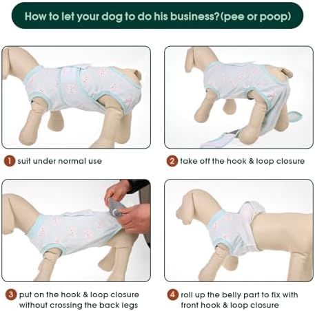 Kuoser Recovery Suit for Dogs Cats, Soft Dog Surgery Suit Female Male Spay