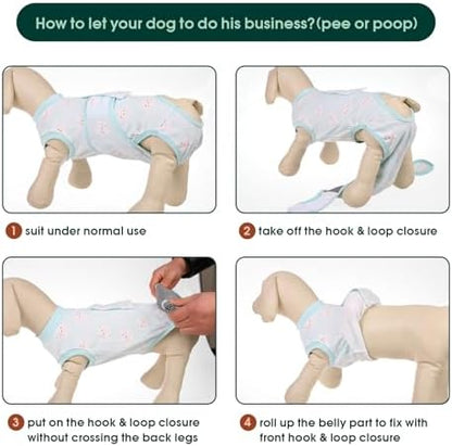 Kuoser Recovery Suit for Dogs Cats, Soft Dog Surgery Suit Female Male Spay