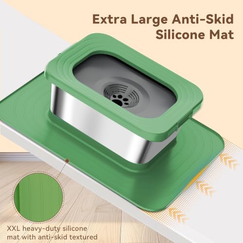 10L No Spill Dog Water Bowl Stainless Steel for Messy Drinkers