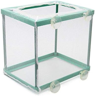 COMOK Fish Hatchery Breeder Box Aquarium Separation Net Nylon Incubator Mesh Fish Breeding Tanks Isolation Box Green Square