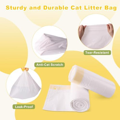 Litter Box Liners 20 Count, 29.5" x 12.6" Medium 3MIL Thicken Cat Litter Bags Tear Resistant Disposable Cat Litter Liners for M Stainless Steel Litter Box and Other Suitable Size Litter Box