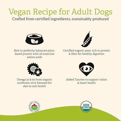 GATHER Endless Valley Vegan Dry Dog Food with Grains, Healthy Plant-Based Kibble Made with Organic & Non-GMO Ingredients, Chicken-Free for Sensitive Stomachs, for Adults & Seniors, 16 lb Bag