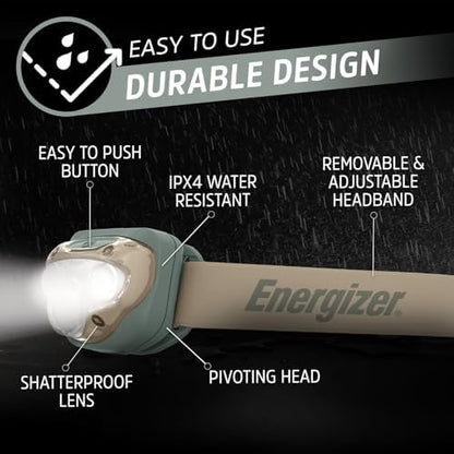 Energizer LED Headlamp PRO (2-Pack), IPX4 Water Resistant Head Light