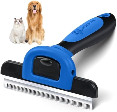 MIU COLOR Pet Grooming Brush, Deshedding Tool for Dogs & Cats, Navy Blue