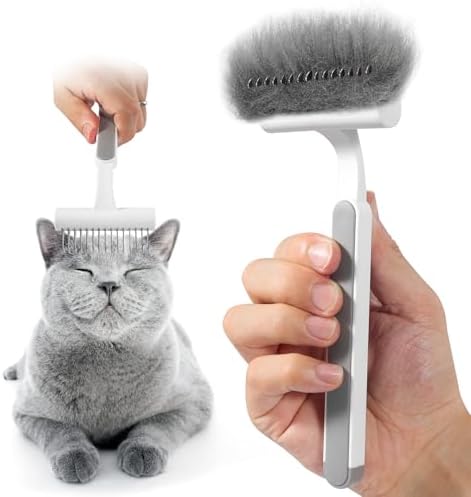 Undercoat Rake for Cats & Small/Medium Dogs - Deshedding Brush Dematting Comb for Pets Remove Loose Hair & Matted Fur, Deshedding Grooming Tool for Kitten, Puppy, and Horses(Grey)