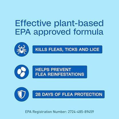 ADAMS Plus Botanicals Flea & Tick Shampoo with Precor for Dogs, Cats, Puppies & Kittens, Flea Shampoo to Treat Infestations, Kills Eggs & Lice, Cleans and Conditions Coat, Plant-Based, 16 Ounces
