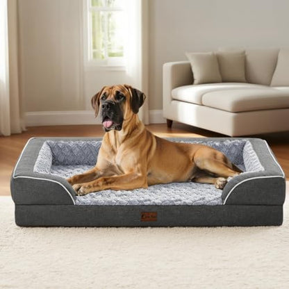 Orthopedic Dog Bed for Extra Large Dogs, 45x35in, Dark Grey