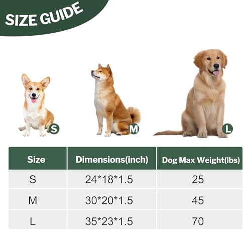 Dog Bed Crate Mat, Soft Durable Washable Anti-Slip Kennel Pad for Dogs & Cats, Reversible (Dark Green, L(35"*23"*1.5"))