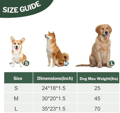 Dog Bed Crate Mat, Soft Durable Washable Anti-Slip Kennel Pad for Dogs & Cats, Reversible (Dark Green, L(35"*23"*1.5"))