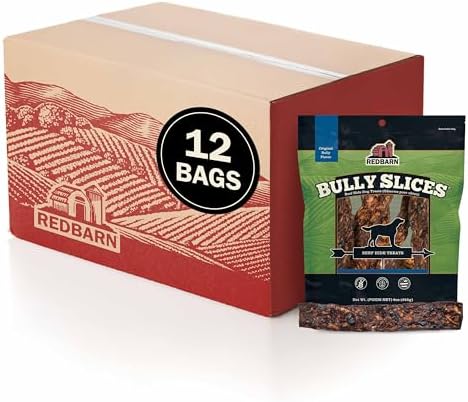 Redbarn Pet Products Bully Slices for Dogs Original Bully Natural Dental Treats 12 Bags